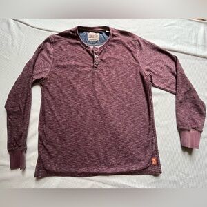 Zenfari large, long sleeve three button men’s top/ maroon